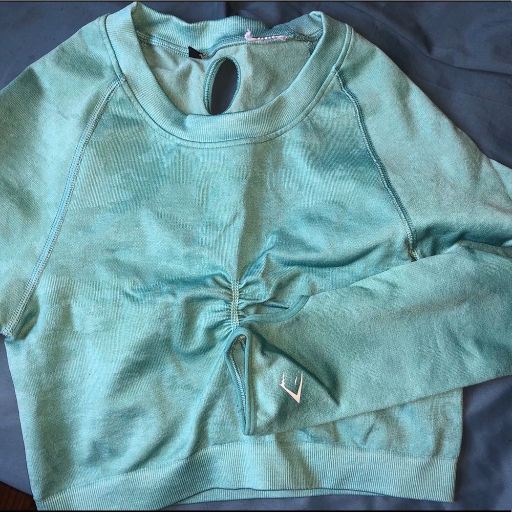 Gymshark Camo Seamless Long Sleeve Crop Top